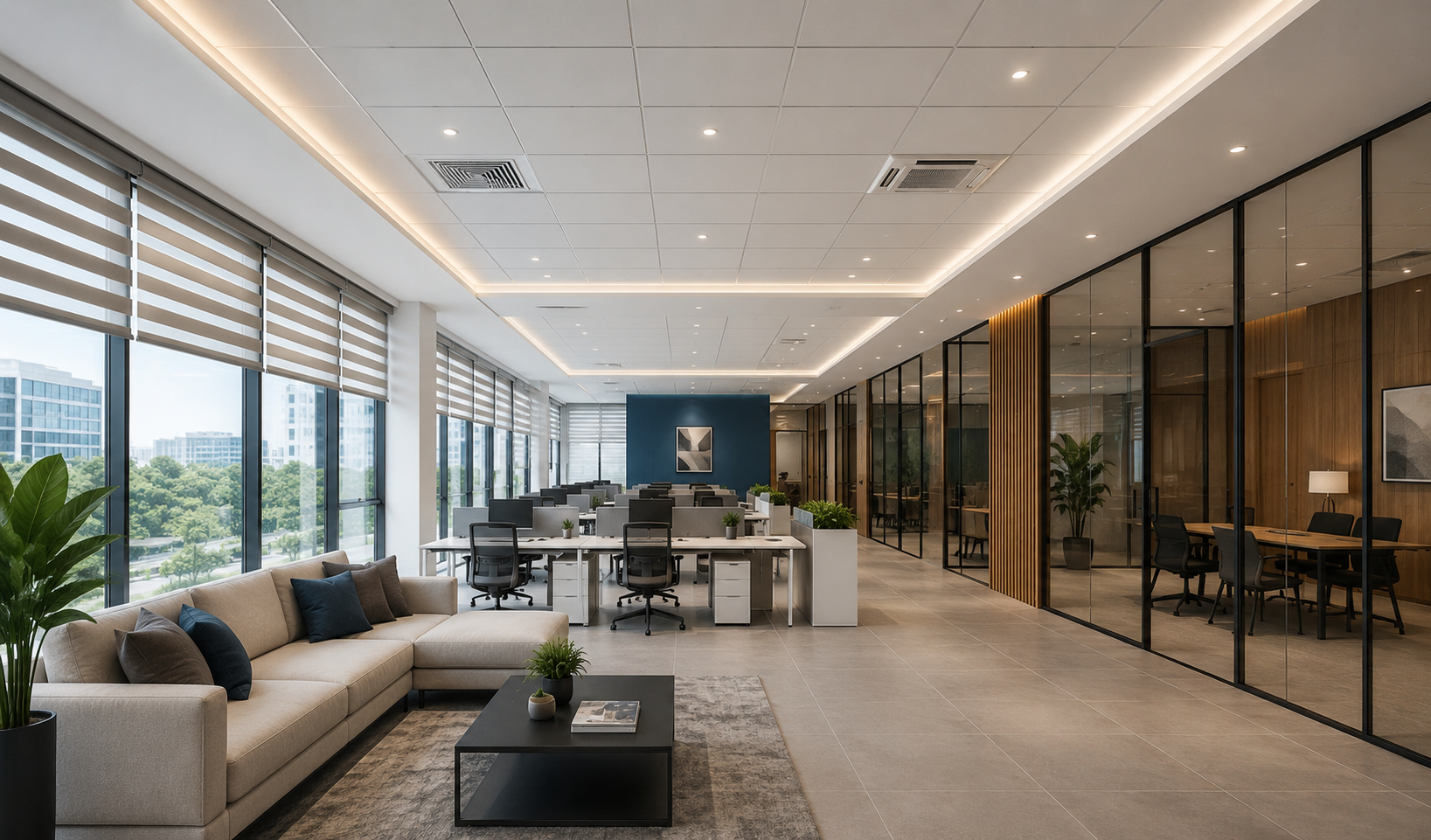 Inspiration d’un espace professionnel entièrement aménagé