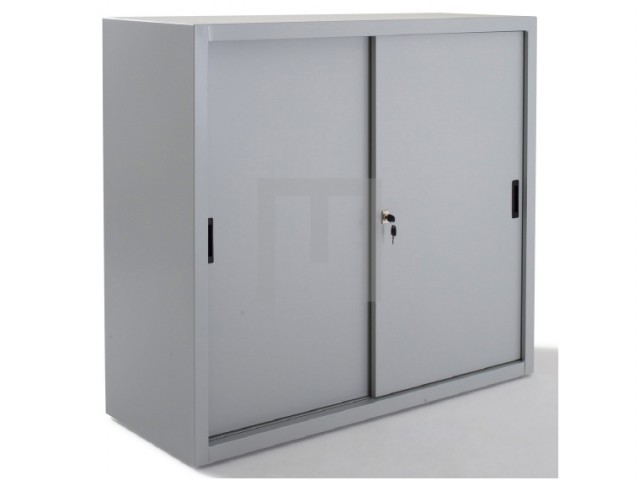 Armoire basse métallique à porte coulissante 