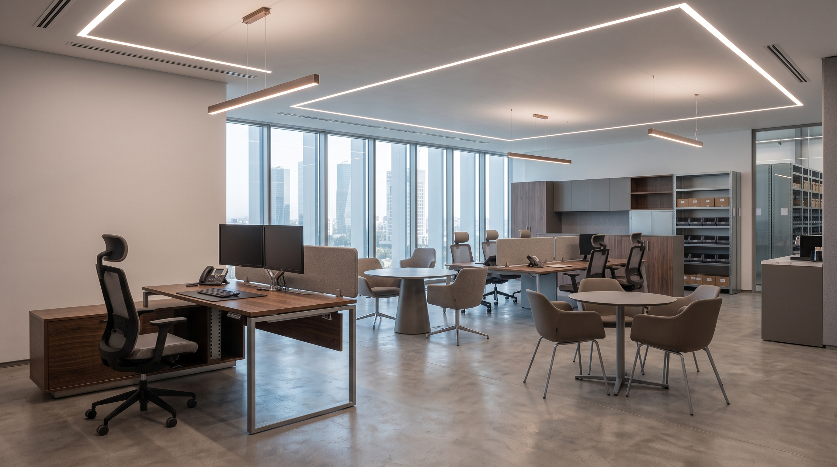 Aménagement d'espaces bureautiques et open space — bureaux modernes, postes de travail à Casablanca